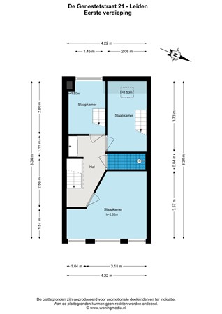 Floorplan - De Genestetstraat 21, 2321 XN Leiden
